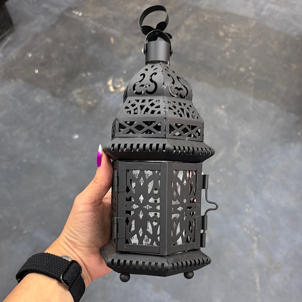 Moroccan  Black Metal Lantern